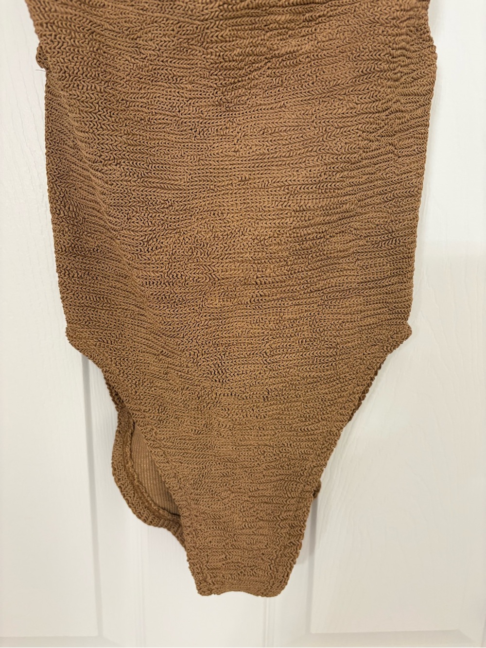 Hunza G Brown Textured One-Piece Swimsuit - Picture 7 of 9